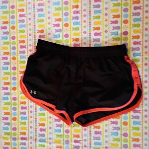 Under Armour Women's Black Shorts with Orange Trim